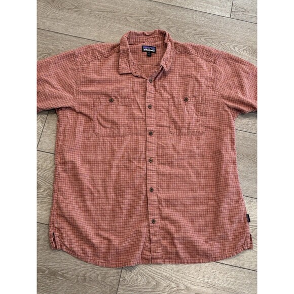 Patagonia Shirt Adult XXL Red Plaid Hemp Organic Cotton Blend Button Down Mens - Picture 1 of 7